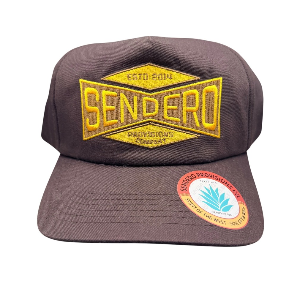 Sendero Provisions Co Mens Snapback Hat Western Logo Brown Cotton One Size Cap
